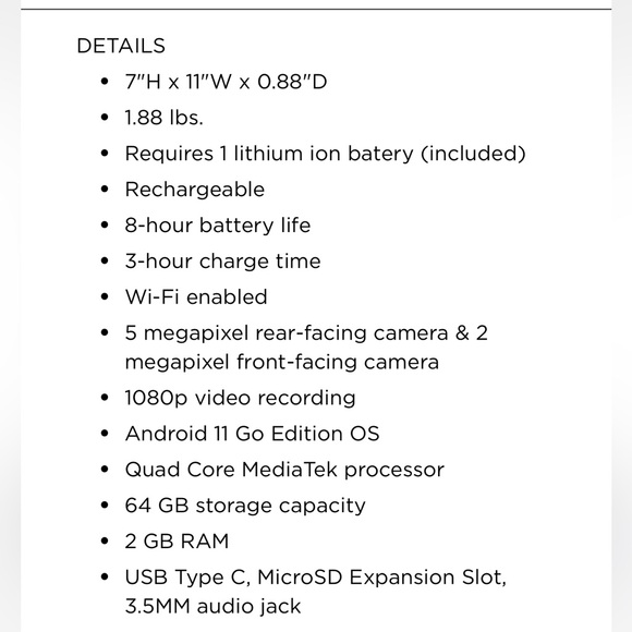 Google Kids Space 10” 64 GB Kids' Shatterproof Tablet w/ Bumper Case Kickstand - Picture 9 of 9